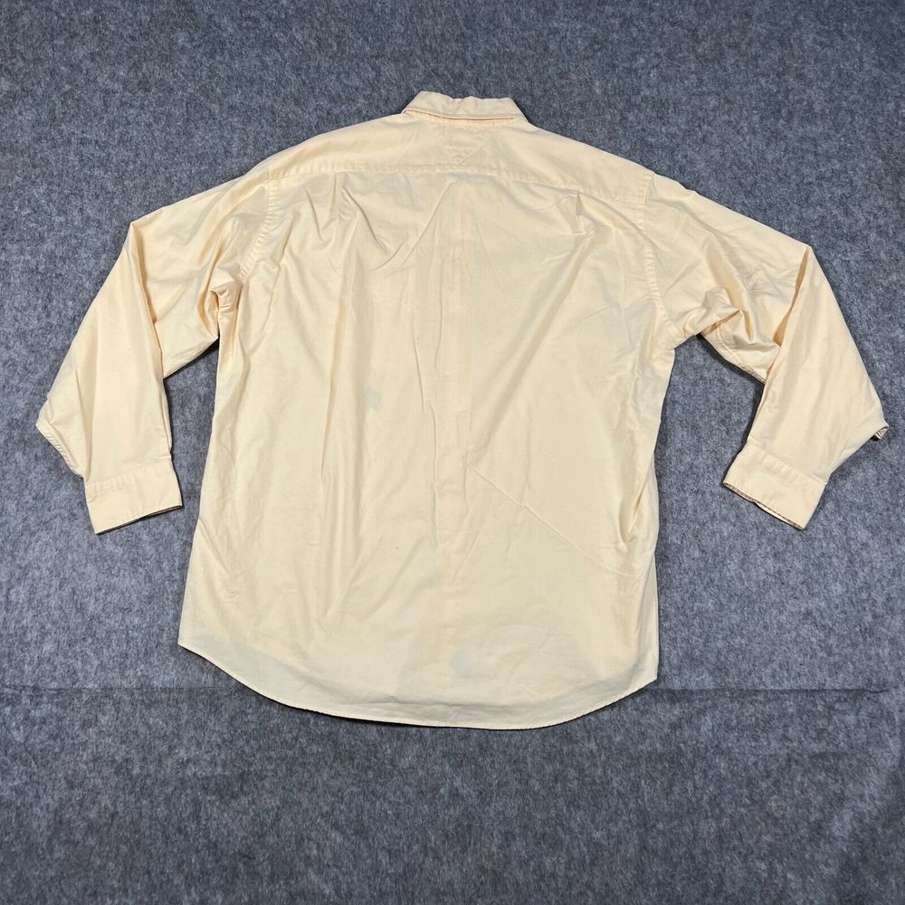 Tommy Hilfiger Men's Button-Down Shirt 16 Yellow 100% Cotton Long Sleeve Crest - Picture 2 of 7